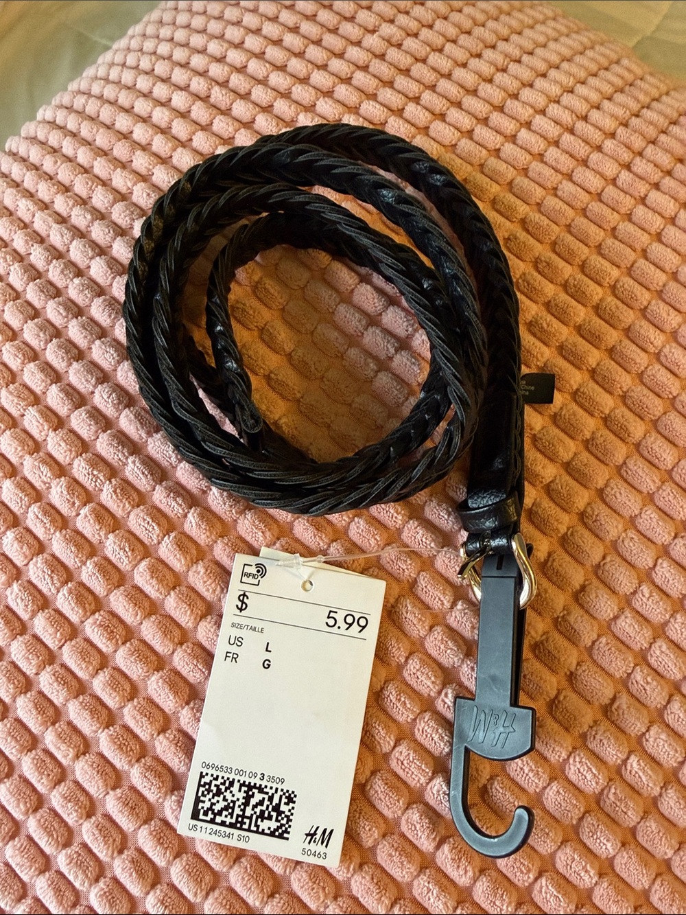 H&M Black Braided Leather-Style  Belt